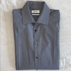 Striped Cotton Button Down Dress Shirt